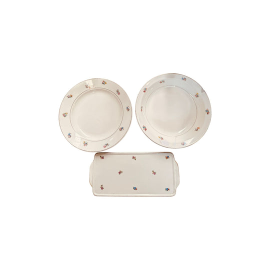 Beautiful 3-piece Antique French Serving Set Stamped with Makers Mark from Provence