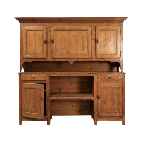 Beautiful antique French farm house kitchen buffet and hutch with ample storage and original hardware from a property near Chamonix&nbsp;