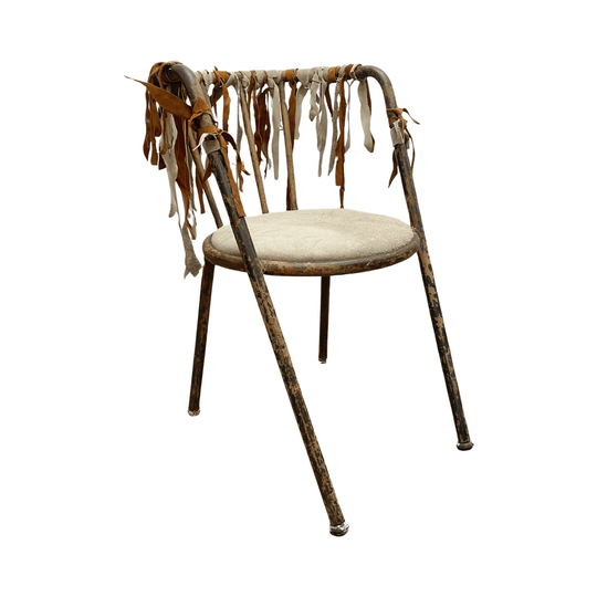 Bespoke made leather armchair made with vintage frame