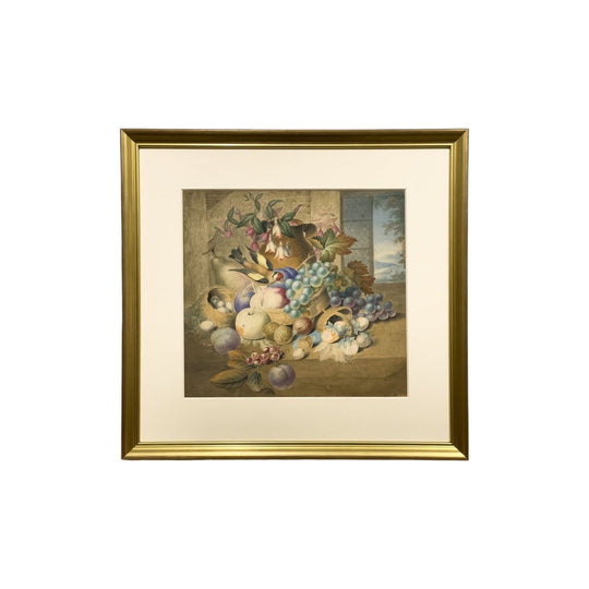 Bird, Nest & Fruit Watercolour