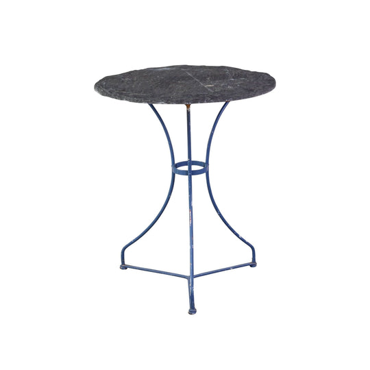 Bistro Table with Slate Top and Blue Base