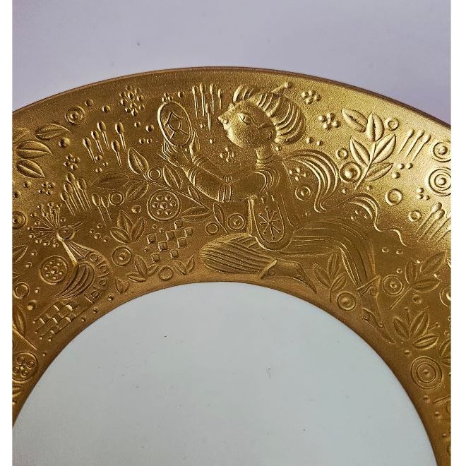 Bjorn Wiinblad for Rosenthal Studio-Linie Magic Flute Gold Porcelain Plate | Bazaa | Designer, Vintage and Antique Furniture