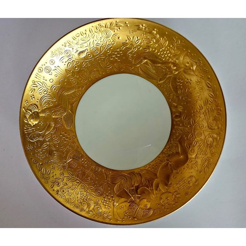 Bjorn Wiinblad for Rosenthal Studio-Linie Magic Flute Gold Porcelain Plate | Bazaa | Designer, Vintage and Antique Furniture
