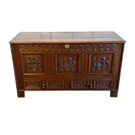 17th century Carved Oak Chest