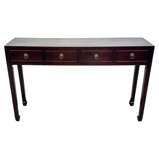 Black Lacquer 4 Drawer Table