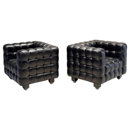 Black Leather Club Chairs