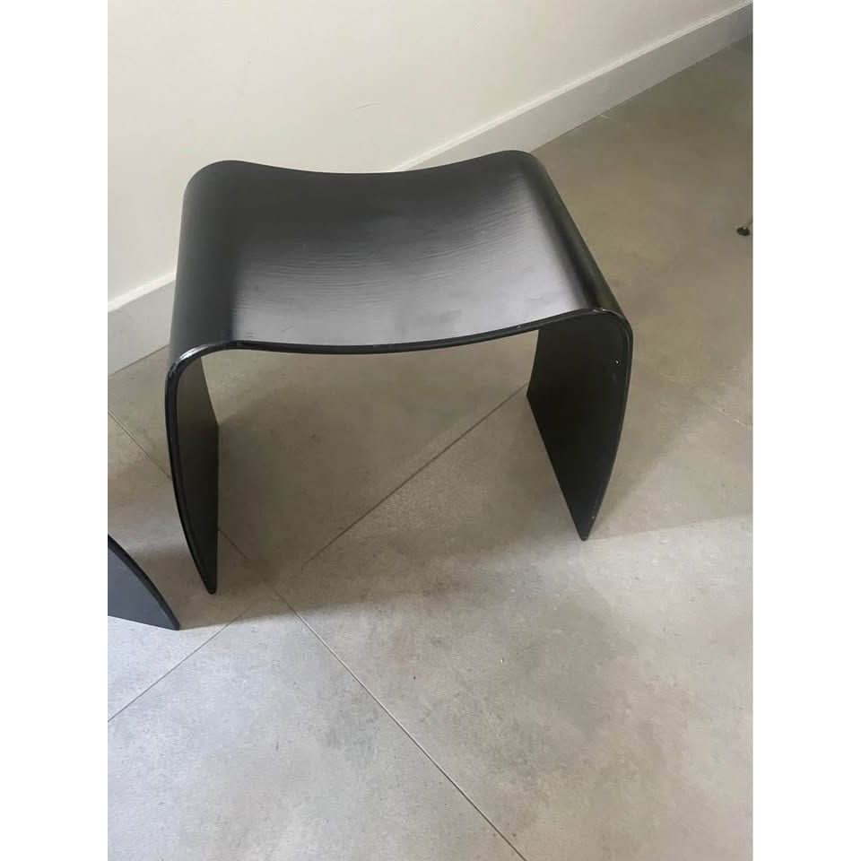 M Stool Shop Jørgen Møller ‘M’ Stools in Black, Stamped | Bazaa