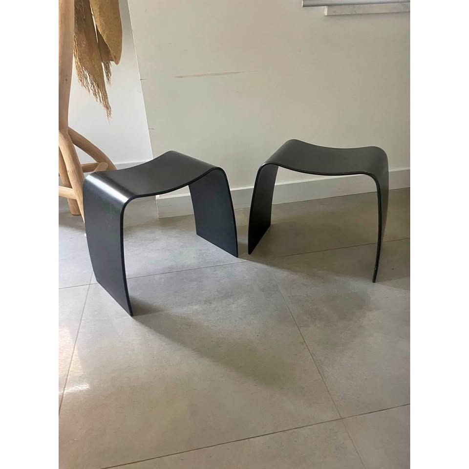 M Stool Shop Jørgen Møller ‘M’ Stools in Black, Stamped | Bazaa