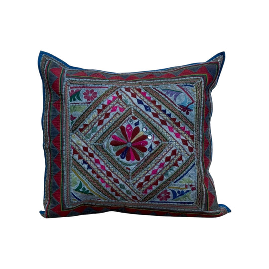 Blue Embroidered Cushion III