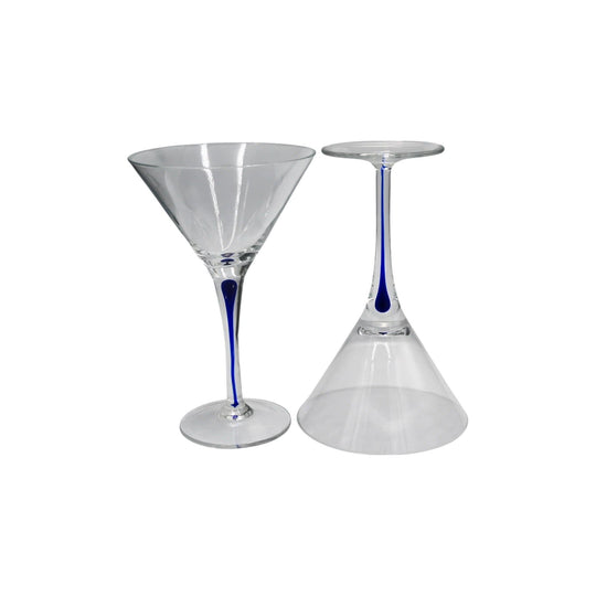 Blue Stemmed Martini Glasses
