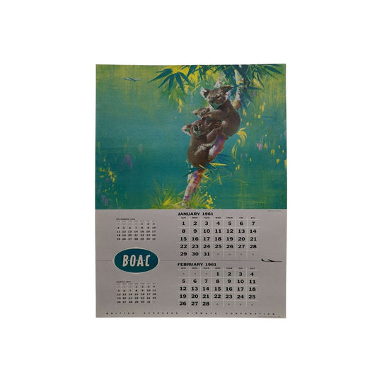 B.O.A.C Koala Calender January 61'