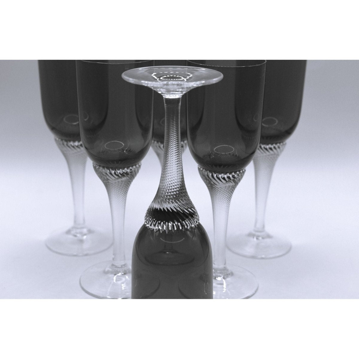 Bohemia Red Liquor/Cordial Glasses Twisted Stem. Set of 6 | Bazaa | Designer, Vintage and Antique Furniture