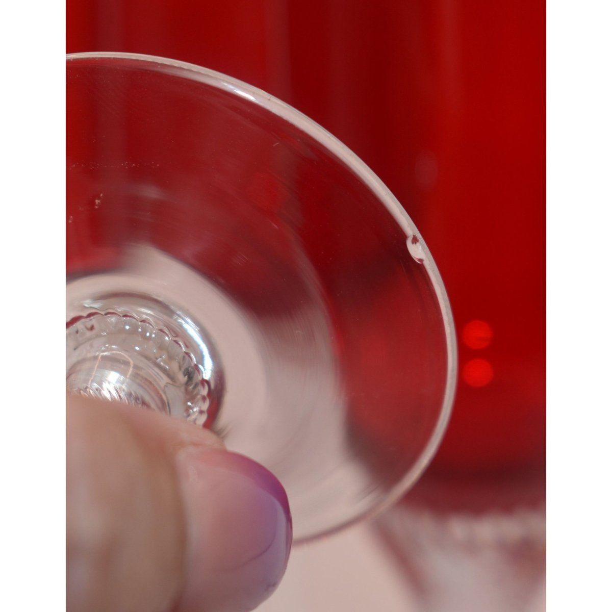 Bohemia Red Liquor/Cordial Glasses Twisted Stem. Set of 6 | Bazaa | Designer, Vintage and Antique Furniture