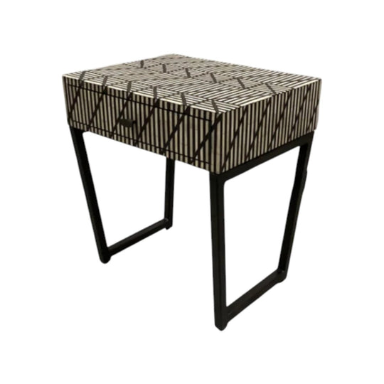 Bone Inlay Bedside Table