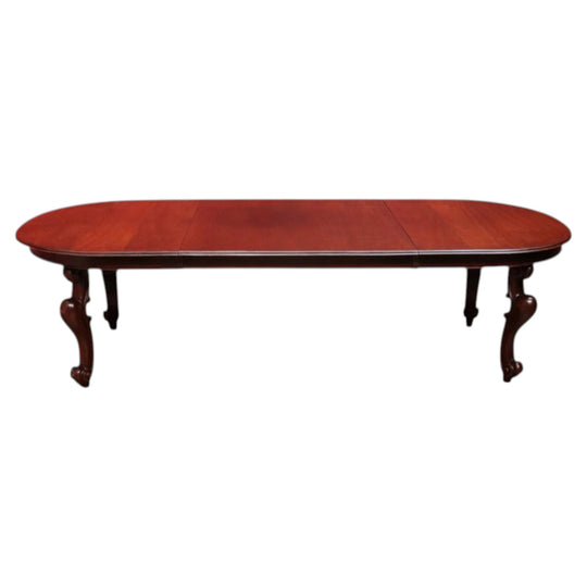 Vintage English Mahogany Dining Table with Two Extension Leaves Circa 1940. B13025