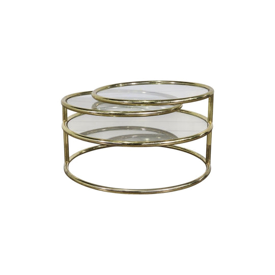 Brass and Glass 3-Tier Coffee Table by Milo Baughman