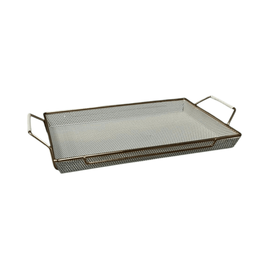 Brass Perforated Metal Serving Tray 1950s