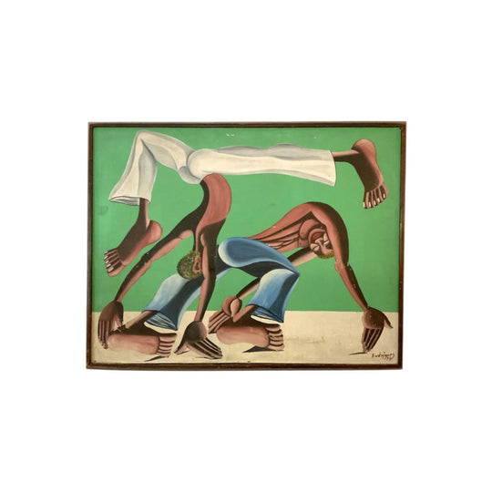 Brazilian Abstract Oil on Canvas signed Rodrigues 1974. Brazil. Eternity Collections.