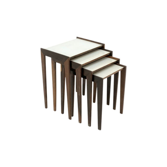 Brazilian Rosewood and Laminex Set of 4 Nesting Tables