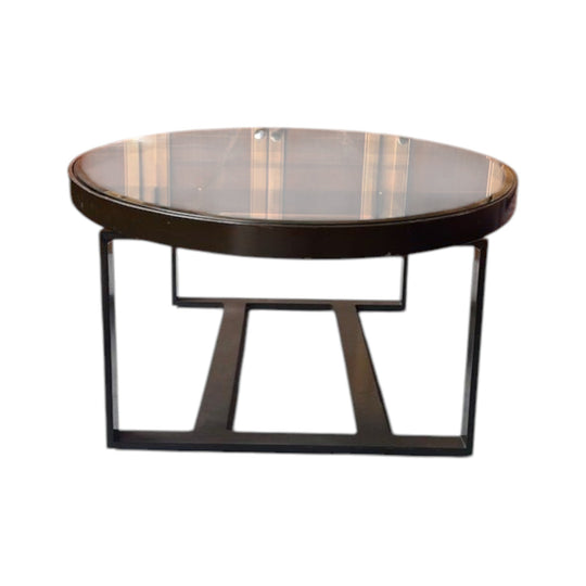 Bronze metal + glass coffee table
