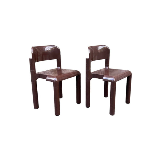 Brown plastic chairs by Eero Aarnio for UPO