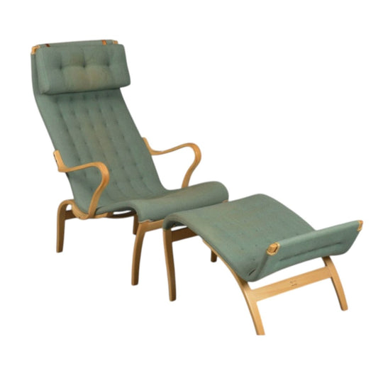 Bruno mathsson, armchair and stool model Pernilla