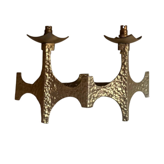 Brutalist Brass Sconces by Moe Bridge