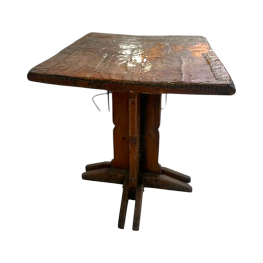 Brutalist Copper and Brass Art Table – Small Dining, Entrance or Large Side Table