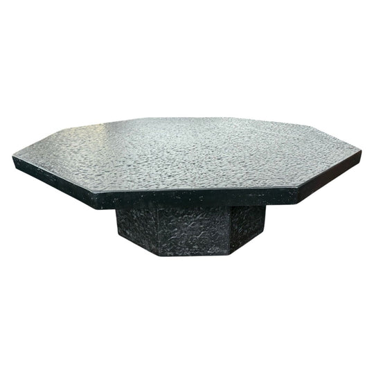 Brutalist Octagonal Coffee Table in Black