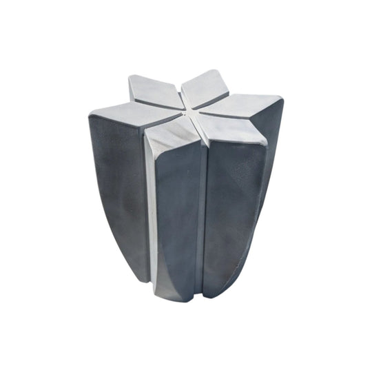Brutalist Stool | Composite Resin in Metallic Grey