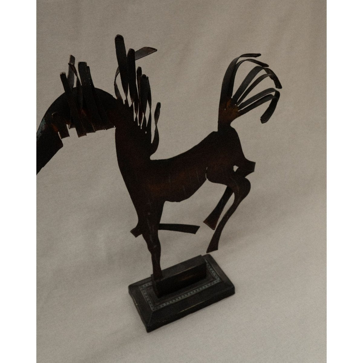 Brutalist style metal horse sculpture with intentional patina | Bazaa | Designer, Vintage and Antique Furniture
