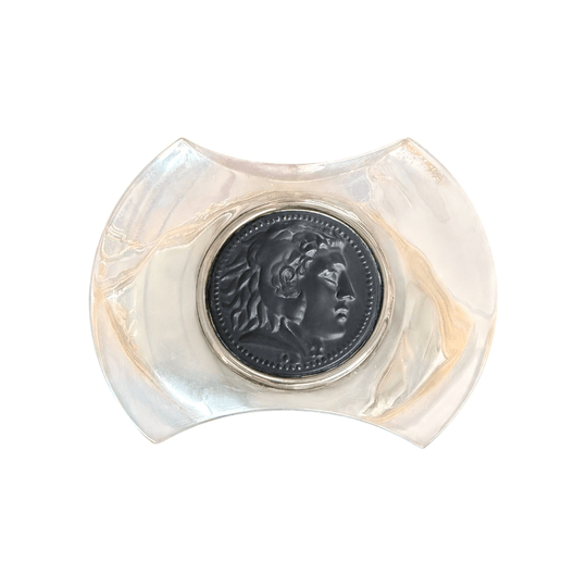 Bvglari Sterling Silver And Basalt Roman Coin Dish