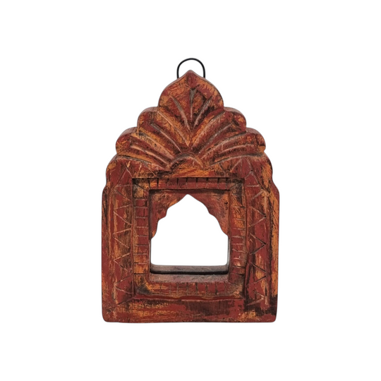 Indian Vintage Triangular Temple Mirror - Small