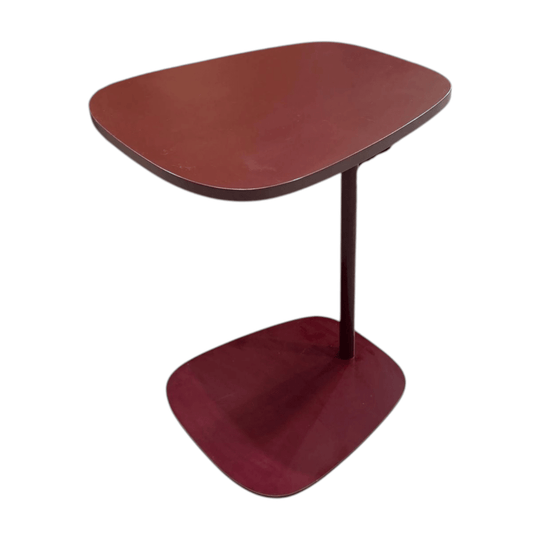 Cantilevered Asymmetrical Burgundy Side Table