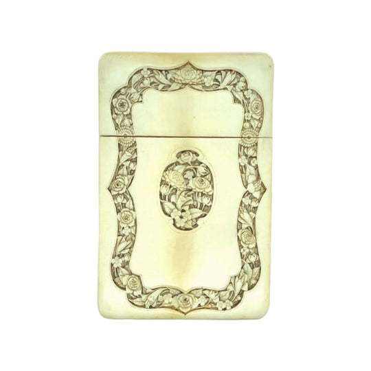 Canton carved ivory card case c.1870