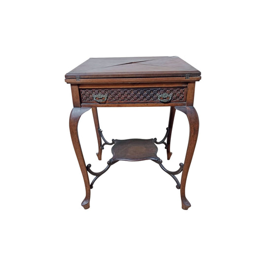 Card Games Foldable Table Mahogany Style