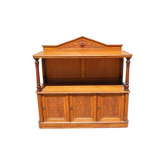 Carved oak two tier sideboard