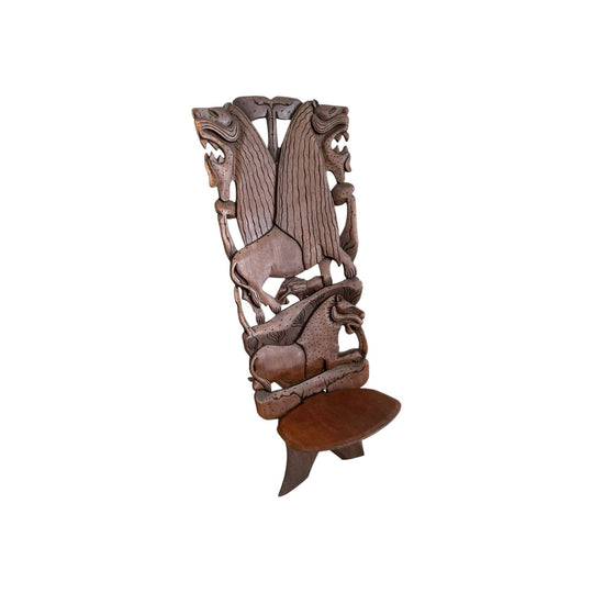 Carved Wooden Malawi Chief's Chair – African Blackwood