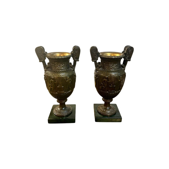 Cast bronze urns