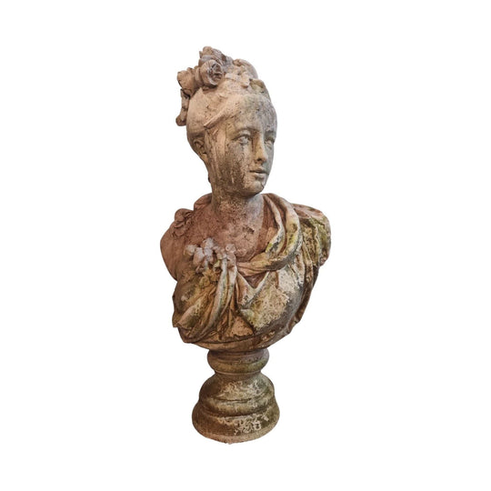 Cast stone garden bust statue of  Marie Antoinette