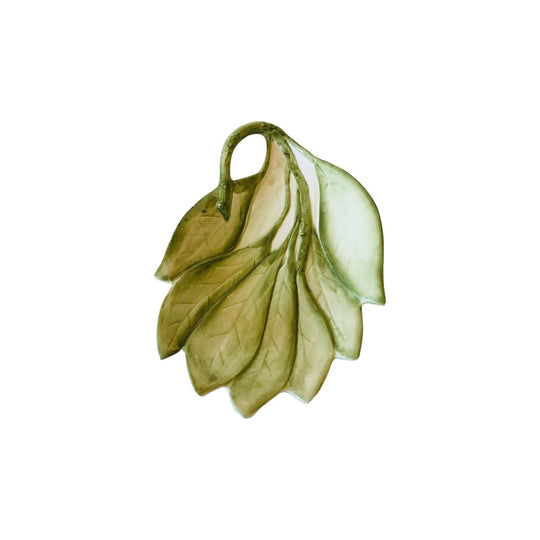 Ceramic Green Leaf Tray - Vintage