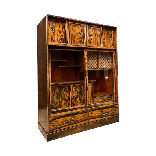 Cha Dana, Japanese Tea Cabinet - Elm, Persimmon | Showa, Midcentury
