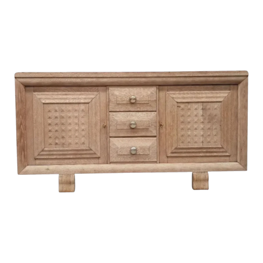 Charles Dudouyt French oak two door buffet C 1945 by Charles Dudouyt