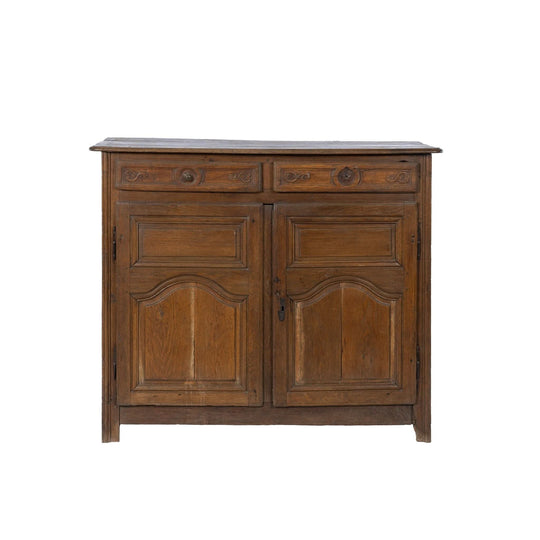 Charming 18th Century oak sideboard with delicate floral carved motifs from the French Alps.