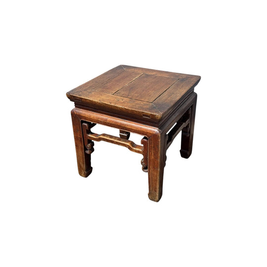 Chinese elm low square table, Qing Dynasty, 19th century