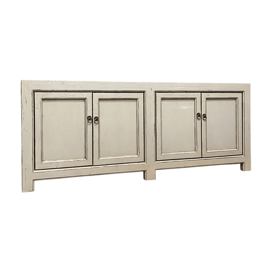 Chinese Grey Lacquered Low Cabinet