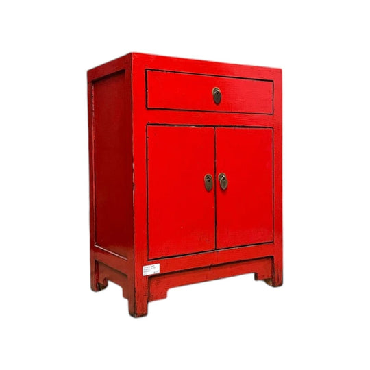Chinese Red Lacquered Side Cabinet