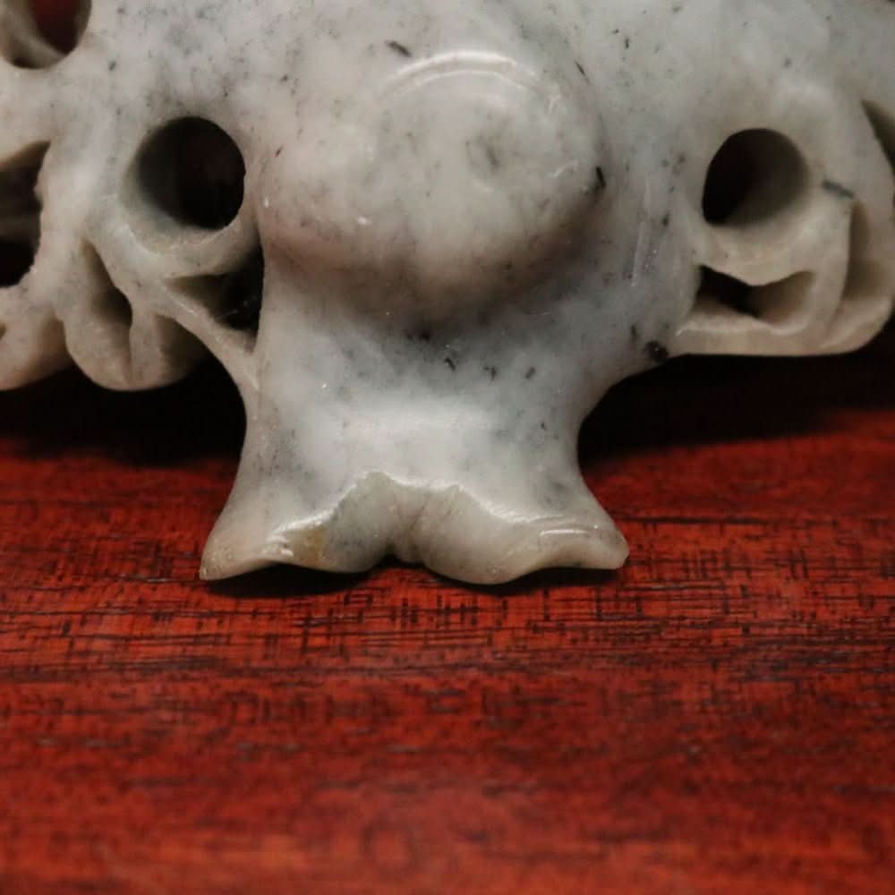 Chinese Soapstone Carving – Hand - Carved Floral Sculpture, Oriental Style. B12514 | Bazaa | Designer, Vintage and Antique Furniture