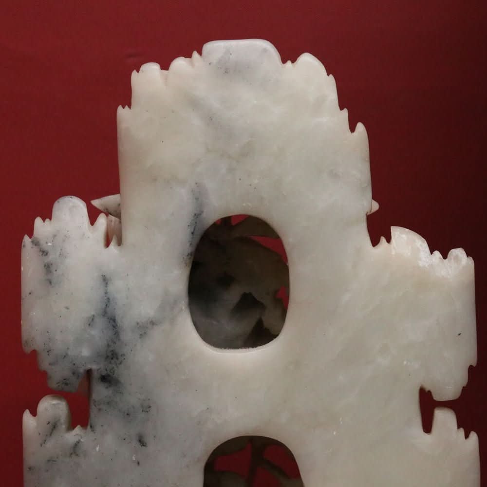 Chinese Soapstone Carving – Hand - Carved Floral Sculpture, Oriental Style. B12514 | Bazaa | Designer, Vintage and Antique Furniture