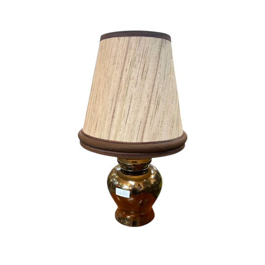 Brown Glazed Ceramic Table Lamp with Shade
